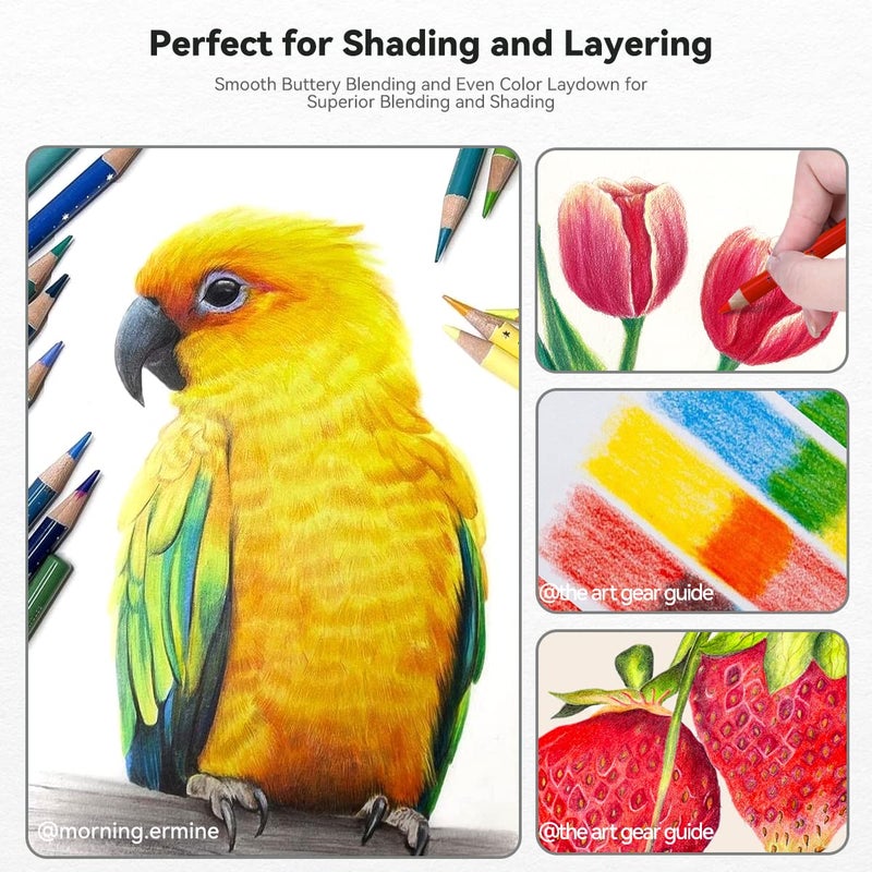 Arrtx 126 Colored Pencil Set Soft Core Coloring Pencils for Adult Color Drawing Blending Shading Sketching, Coloring Pencils Art Supplies for Artists Adults Beginners - Image 2