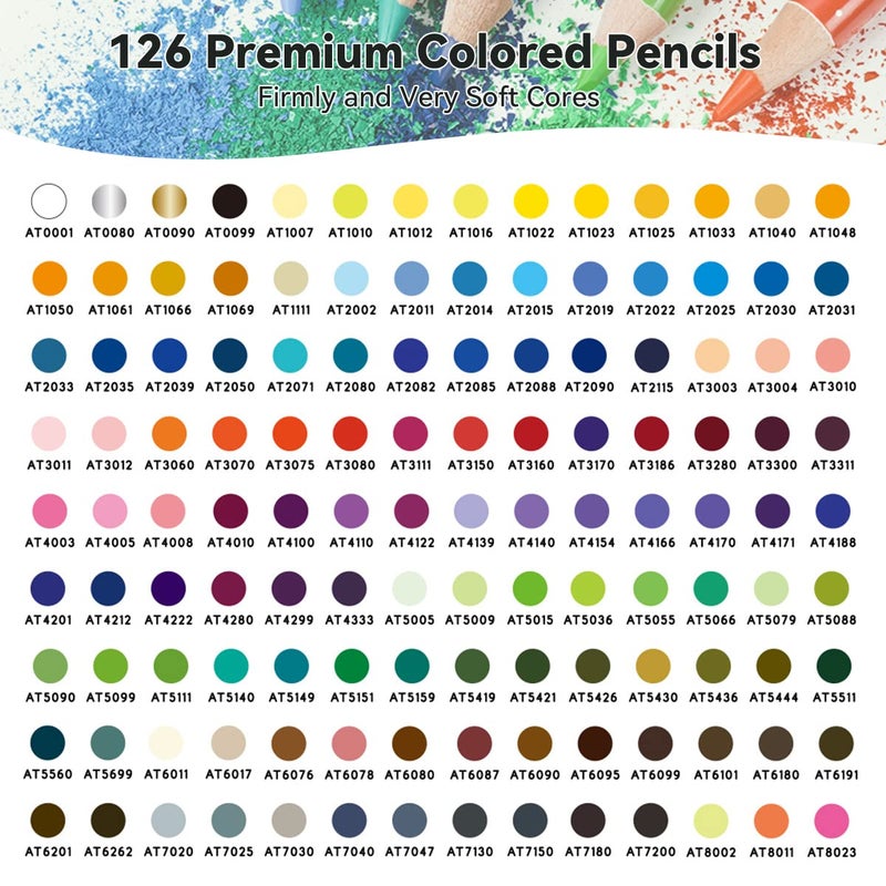 Arrtx 126 Colored Pencil Set Soft Core Coloring Pencils for Adult Color Drawing Blending Shading Sketching, Coloring Pencils Art Supplies for Artists Adults Beginners - Image 5