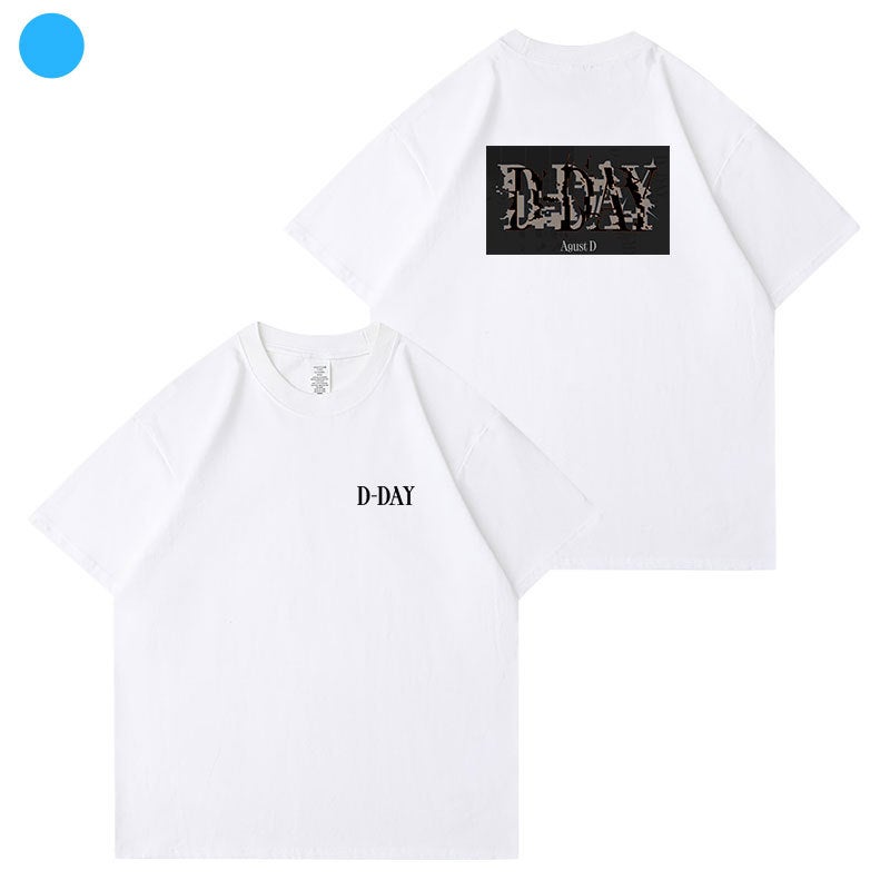 SUGA Suga rapper Album Agust D D-DAY Concert Surrounding the Same Short-sleeved T-shirt Printed Loose Clothes - Image 1