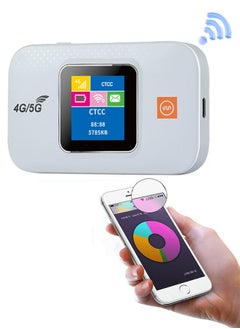 نكومي مودم لاسلكي محمول، مودم 4G/5G LTE، موسع نطاق جهاز توجيه Wi-Fi لاسلكي، 300 ميجابت في الثانية 3000 مللي أمبير في الساعة جهاز توجيه WiFi محمول مع فتحة بطاقة SIM  - Image 1