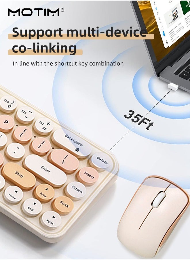 Motim Wireless Keyboard And Mouse Combo 84-Key, 2.4G Wireless Connection, Ultra-Thin Sleek, Full-Sized Typewriter Cordless USB Keyboard and Mouse for Windows, Android, Laptop/Tablet  - Image 4