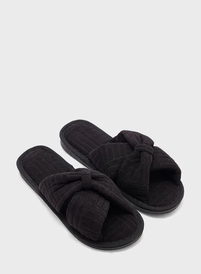 Ginger Bow Detail Bedroom  Slippers