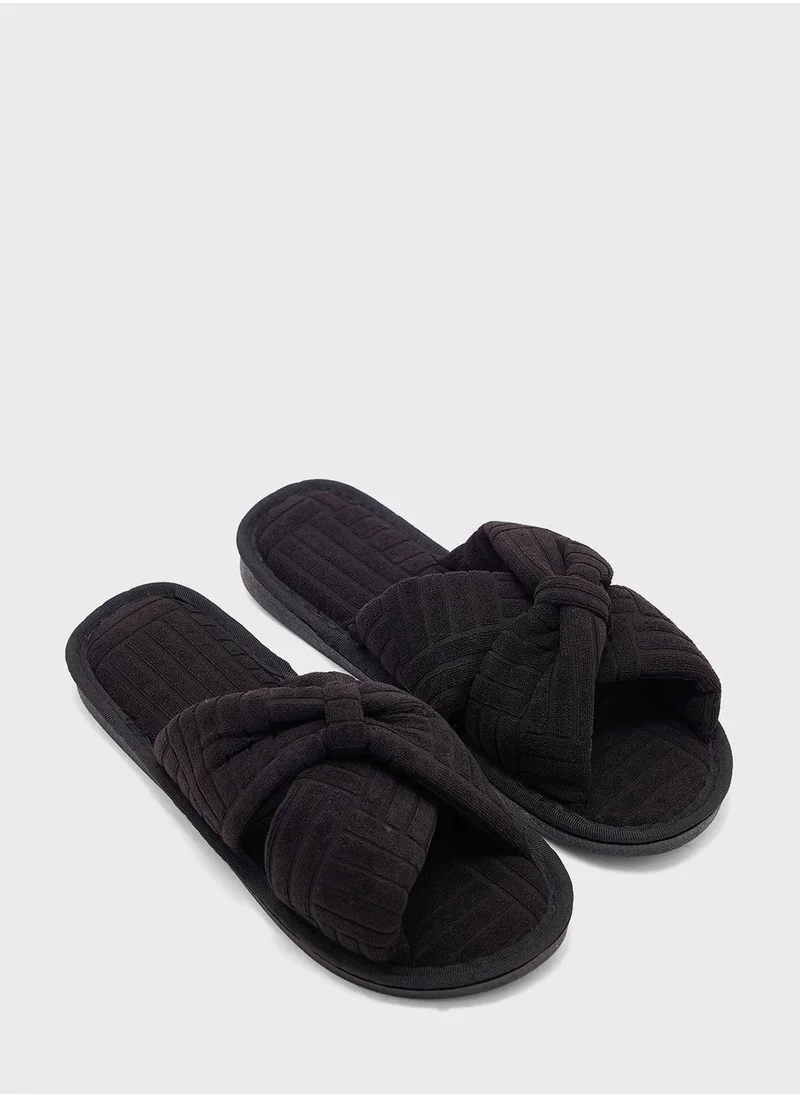 Ginger Bow Detail Bedroom  Slippers