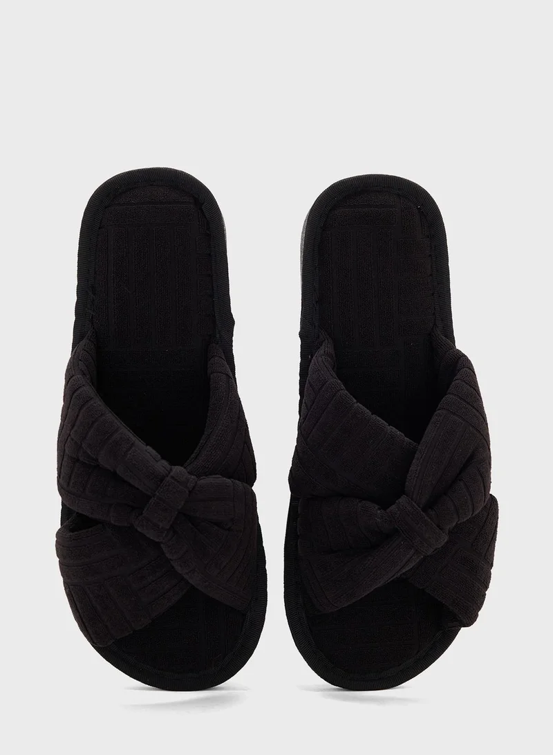 Ginger Bow Detail Bedroom  Slippers