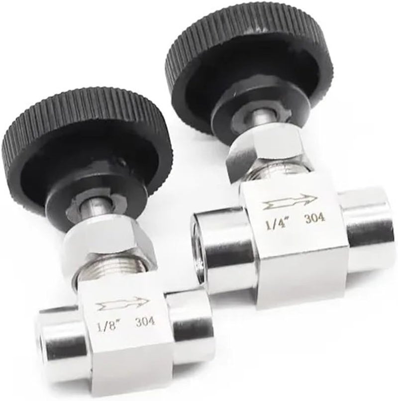 304 Stainless Steel 1 4 Inch Female X Female Needle Globe Flow Regulating Valve - Image 3