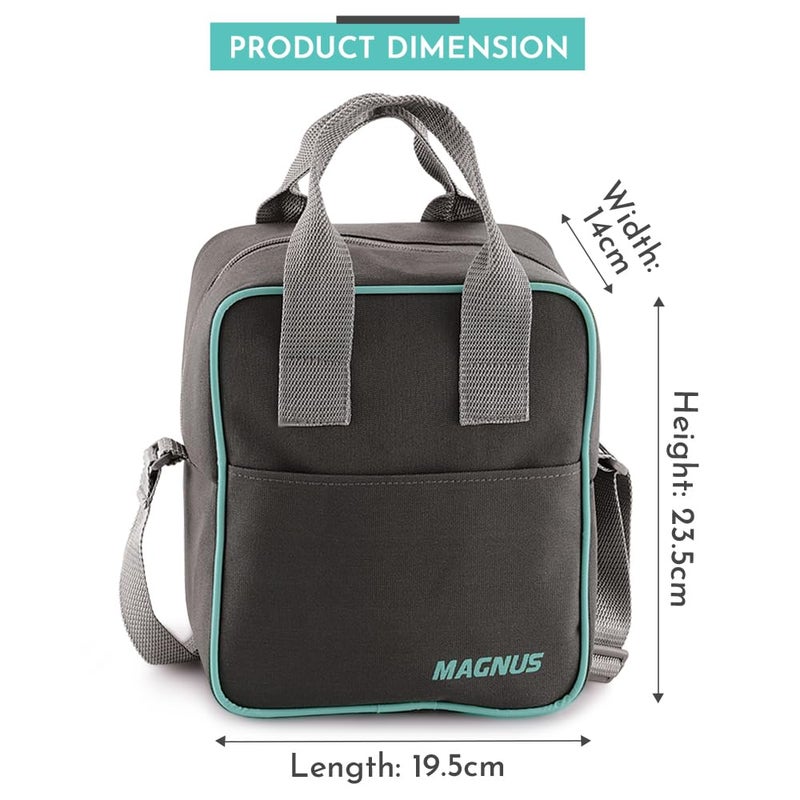 Magnus Magnus Vivid Glass Lunch Box with Vertical Pouch and Fixed Clip, 1 S S Bottle (700ml) and 3 Round Airtight, Leakproof, Microwave Safe Borosilicate Glass Containers, 400 ML Each - Premium Lunch Boxes  - Image 3