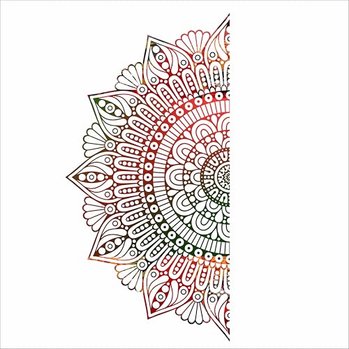 Monk Wish Decorative Mandala Half Sun Wall Decal, 60 x 34 cm, Multicolour Gradient, Boho Design - Image 1