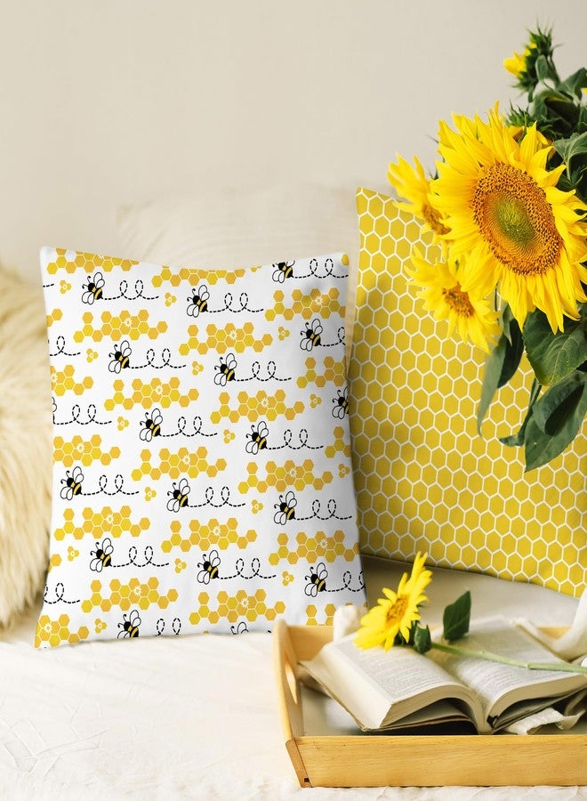 وولاين مجموعة أقمشة قطنية صيفية من والين، 6 قطع، بنقوش النحل والأقحوان وخلايا النحل والمربعات، مثالية للخياطة والترقيع، مقاس 18 × 22 بوصة - Image 5