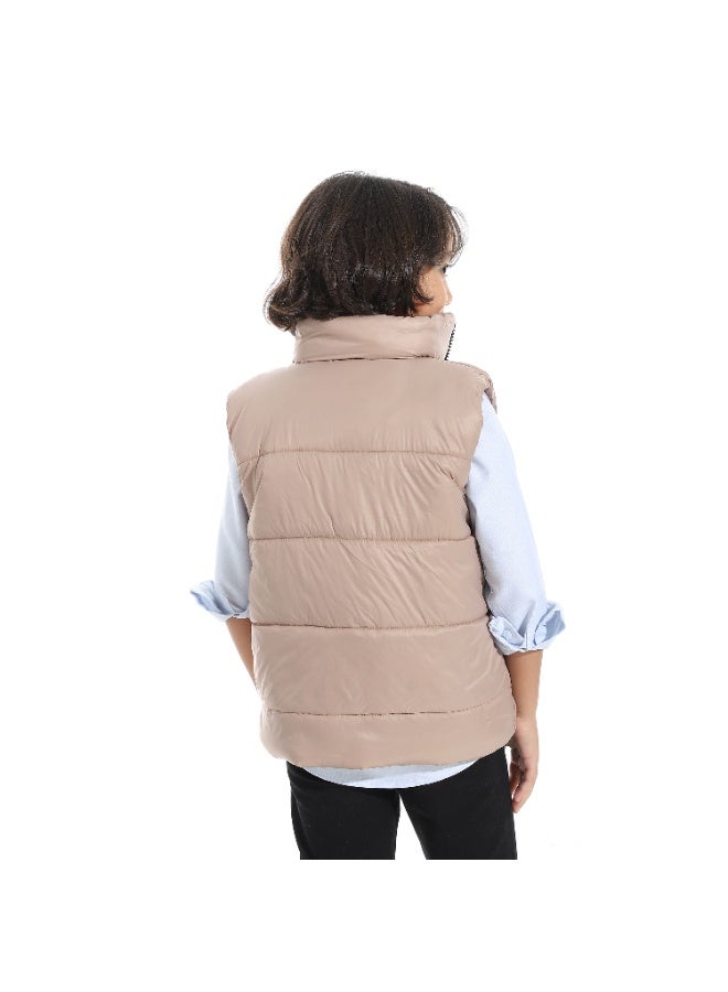 Andora Zipper Closure Pump Vest _ Beige - Image 3