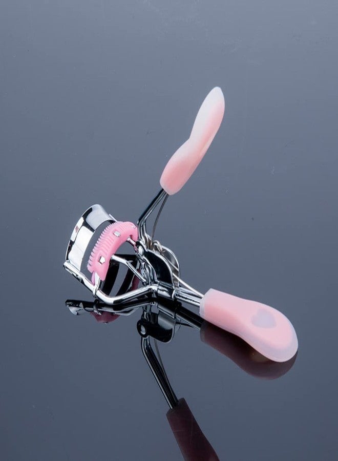 MERVK Anzline Stainless Steel Eyelash Curlers with Built-in Comb Beauty Eyelashes Curlers Eyelash Cliper with 5 Replacement Silicone Refill Pads (Pink-1) - Image 2