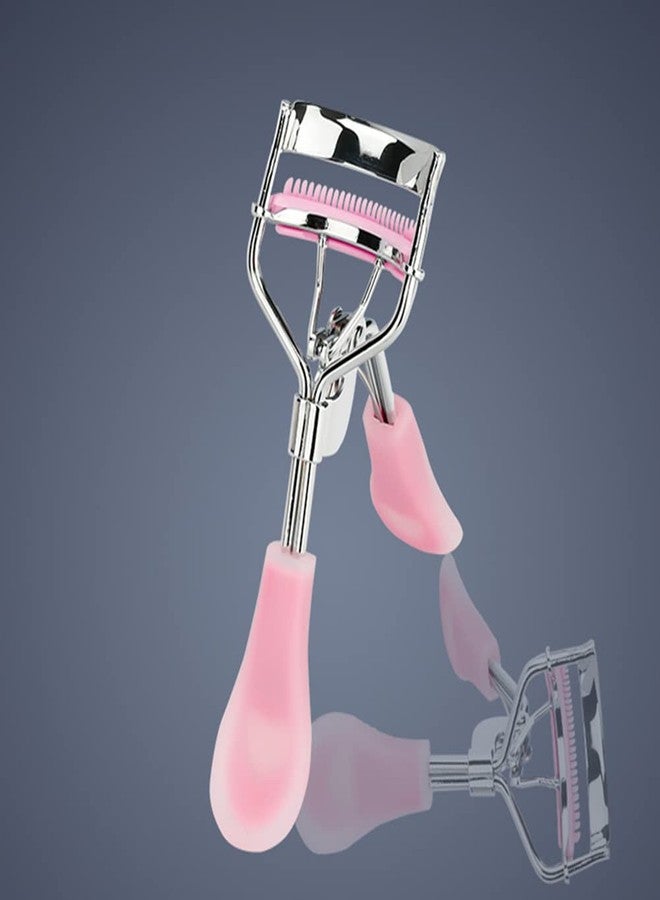 MERVK Anzline Stainless Steel Eyelash Curlers with Built-in Comb Beauty Eyelashes Curlers Eyelash Cliper with 5 Replacement Silicone Refill Pads (Pink-1) - Image 3