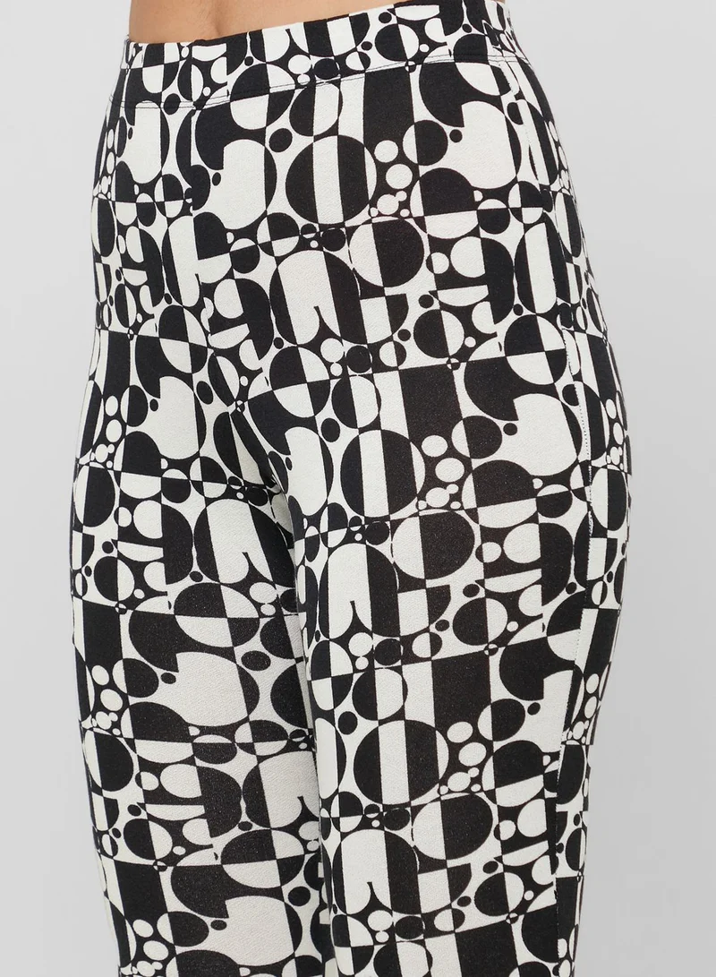 Topshop Petite Printed Flared Pants