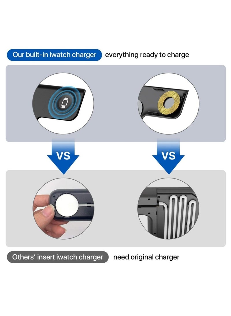 Generic - Wireless Charger, 3-in-1 Wireless Charging Station, Fast Wireless Charger Stand for iPhone, Apple Watch,  Apple AirPods, Samsung Galaxy Series (Black) - Image 1