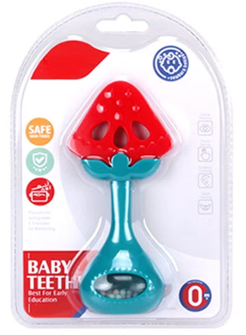 ZedPlay Red Silicone Fruit Teether & Baby Rattle BPA-Free Infant Teething Toy for Soothing Gums Safe Sensory Relief for Newborns & 3-12 Months - Image 4