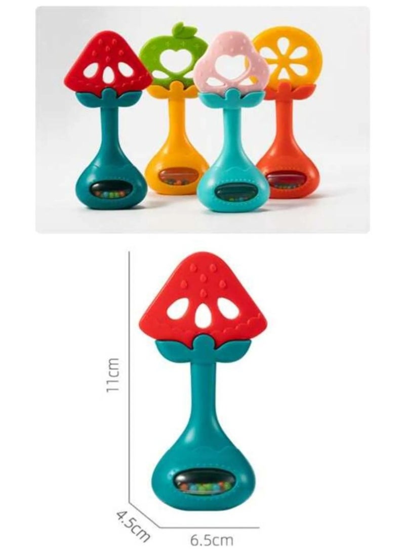 ZedPlay Red Silicone Fruit Teether & Baby Rattle BPA-Free Infant Teething Toy for Soothing Gums Safe Sensory Relief for Newborns & 3-12 Months - Image 3