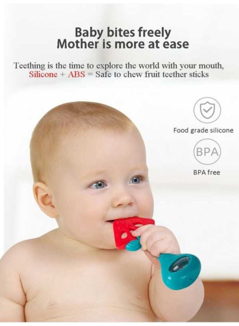 ZedPlay Red Silicone Fruit Teether & Baby Rattle BPA-Free Infant Teething Toy for Soothing Gums Safe Sensory Relief for Newborns & 3-12 Months - Image 2