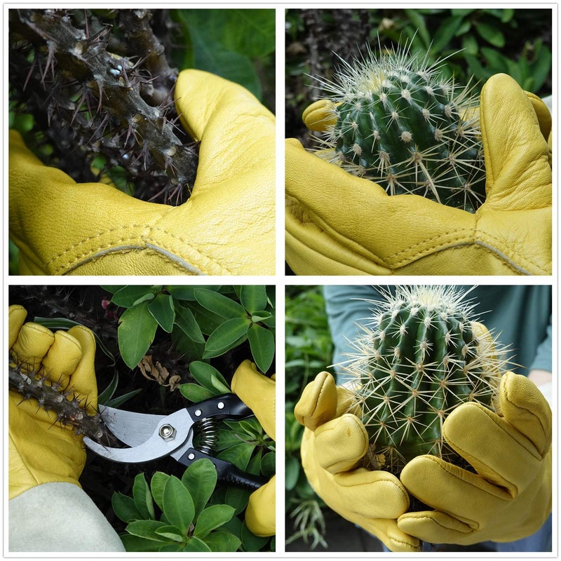 GLOSAV Gardening Gloves Thorn Proof for Rose Pruning & Cactus Trimming, Long Leather Garden Gloves for Women & Men (Large) - Image 5