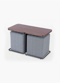2XL Home Ezra Coffee Table With 2 Stool Light Blue 80x40x46 cm  - Image 2