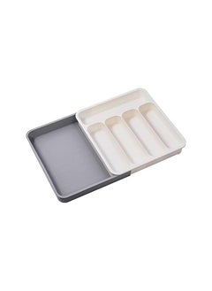 X spring Drawer Organizer Expandable Silverware Organizer Silverware Drawer Organizer Silverware Storage Utensil Tray Utensil Drawer Organizer For Spoons Forks Knives (White)  - Image 2