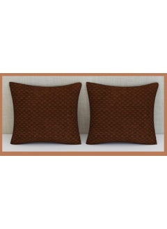 Femfairy Femfairy Bed Runner Pack of 3 Including 1 Bed Runner with 2 Cushion Covers Velvet Checkered Pattern Bed Runner 18 x 72 Inches Brown  - Image 3