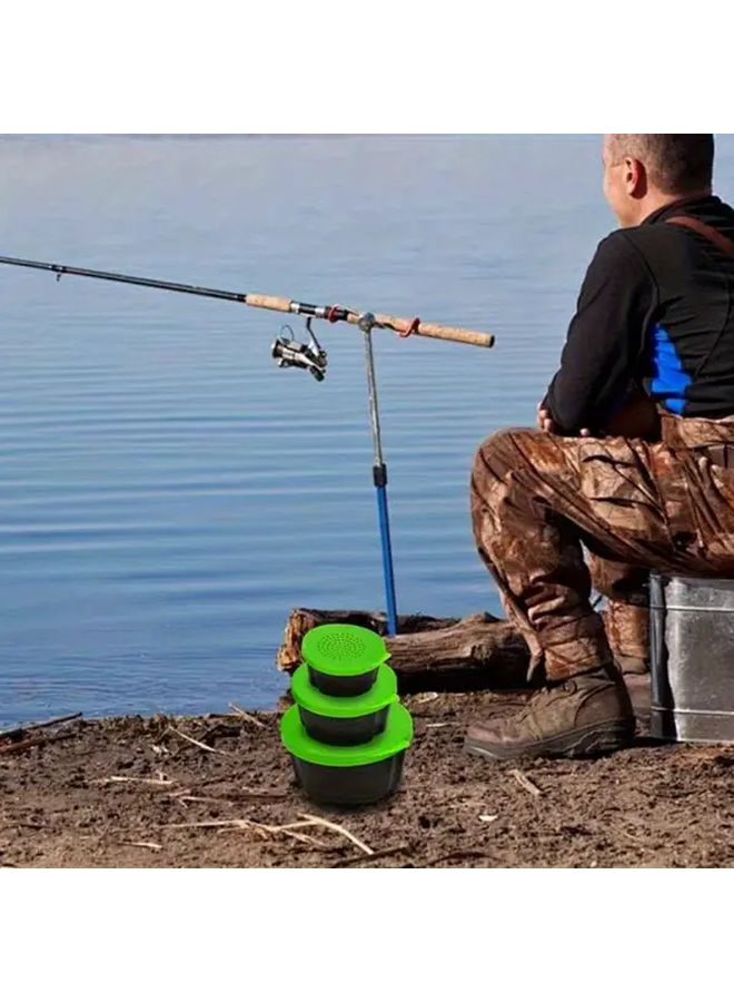 3 Pieces Lightweight Fishing Bait Storage Box with Lid Yellow Portable Ventilation Design - Image 2