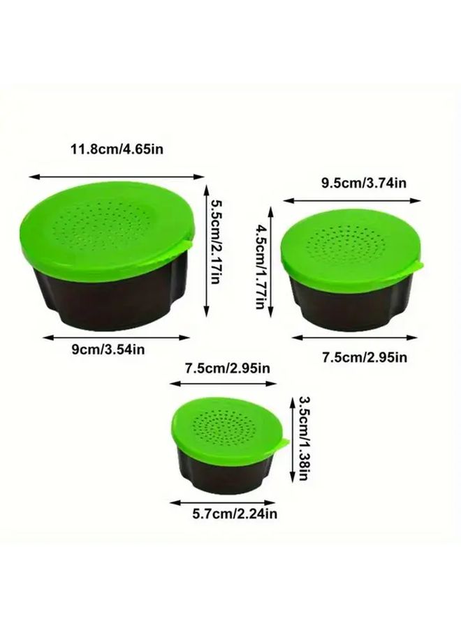 3 Pieces Lightweight Fishing Bait Storage Box with Lid Yellow Portable Ventilation Design - Image 4