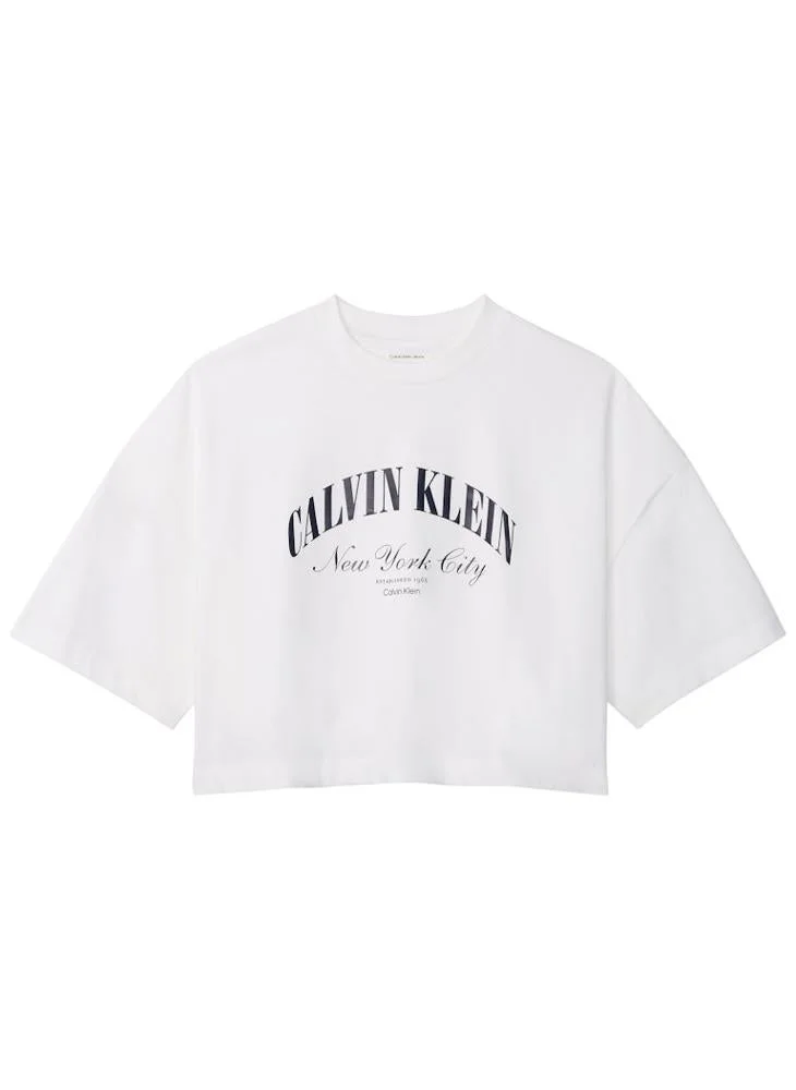 Calvin Klein Jeans  Casual Cropped Boxy Heritage Crest L for Women | Best Price UAE