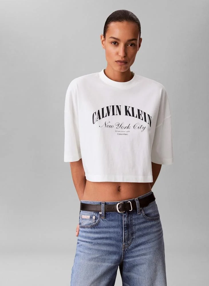 Calvin Klein Jeans Casual Cropped Boxy Heritage Crest L