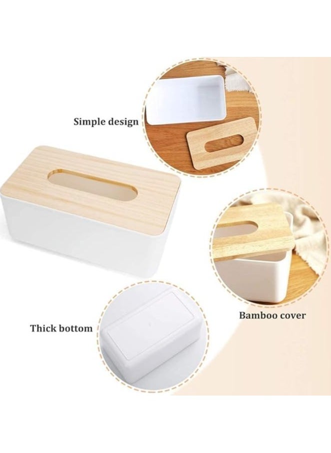 Generic Multifunctional Tissue Box with Lid, Organizer for Desktop Decoration, Tissue Holder, Suitable for Mobile, Remote Control, Makeup and Office Supplies - White  - Image 3