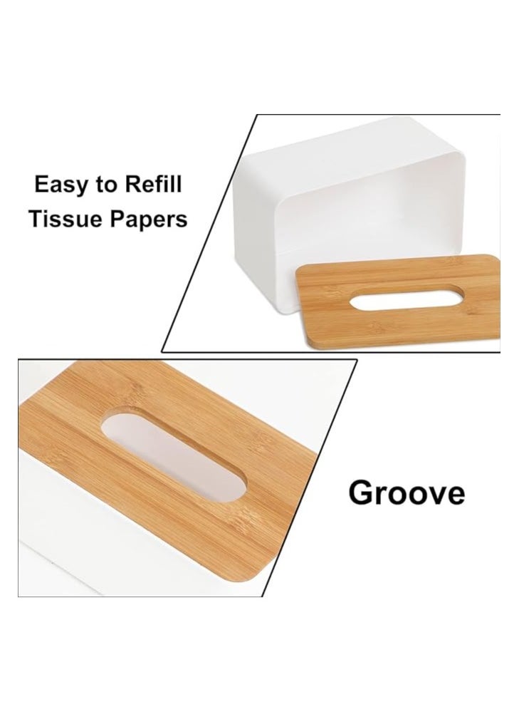 Generic Multifunctional Tissue Box with Lid, Organizer for Desktop Decoration, Tissue Holder, Suitable for Mobile, Remote Control, Makeup and Office Supplies - White  - Image 5