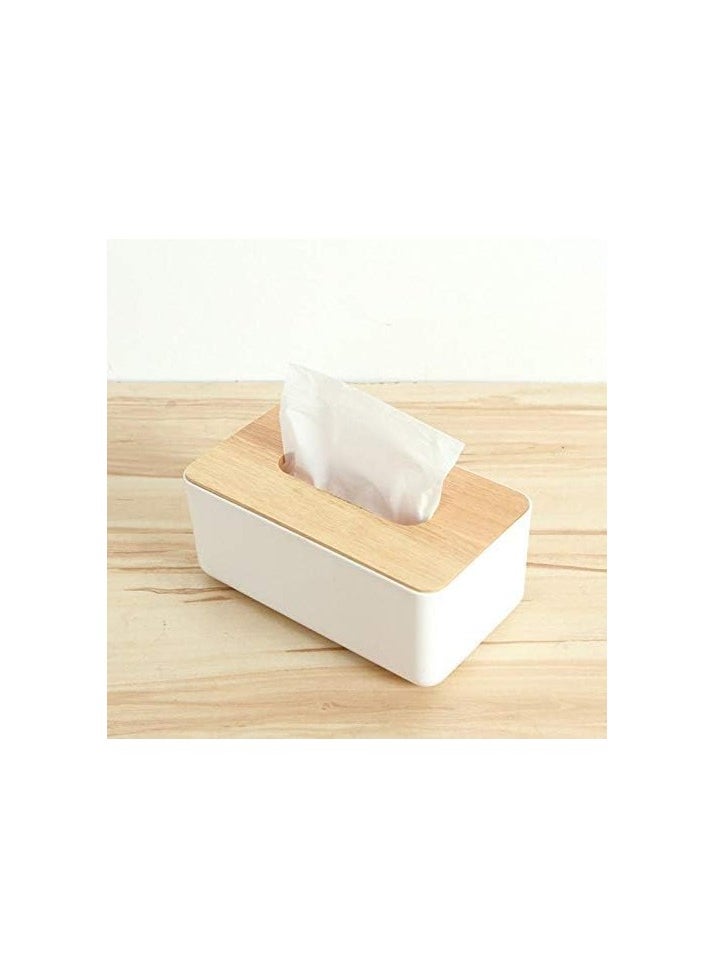 Generic Multifunctional Tissue Box with Lid, Organizer for Desktop Decoration, Tissue Holder, Suitable for Mobile, Remote Control, Makeup and Office Supplies - White  - Image 4
