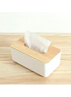 Generic Multifunctional Tissue Box with Lid, Organizer for Desktop Decoration, Tissue Holder, Suitable for Mobile, Remote Control, Makeup and Office Supplies - White  - Image 1