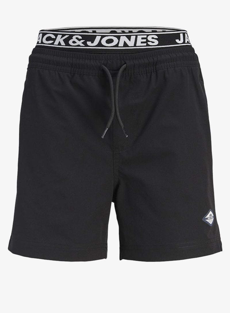 Jack & Jones Junior Youth Logo Drawstring Swim Shorts - Image 1