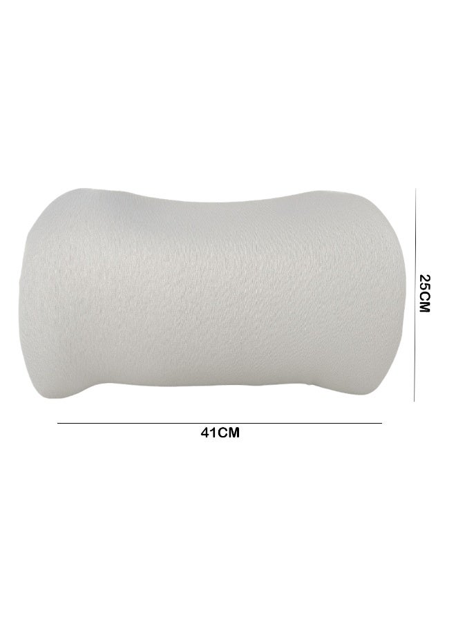 3XR Grey Lumbar Support Pillow 5640 (41x25cm) for Car, Office & Home Memory Foam Back Cushion with Contoured Ergonomic Design, Breathable Anti-Static Fabric, Adjustable Strap, Pain Relief & Posture Correction - Image 2