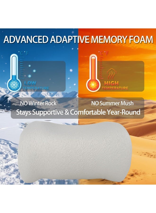 3XR Grey Lumbar Support Pillow 5640 (41x25cm) for Car, Office & Home Memory Foam Back Cushion with Contoured Ergonomic Design, Breathable Anti-Static Fabric, Adjustable Strap, Pain Relief & Posture Correction - Image 4