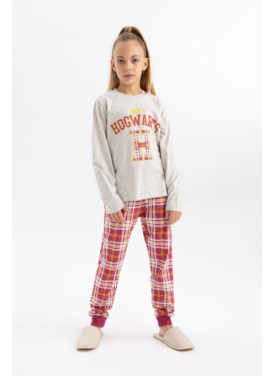 DeFacto - Girl 2 piece Regular Fit Harry Potter Licensed Knitted Pyjamas - Image 1