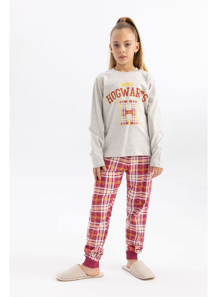 DeFacto - Girl 2 piece Regular Fit Harry Potter Licensed Knitted Pyjamas - Image 1