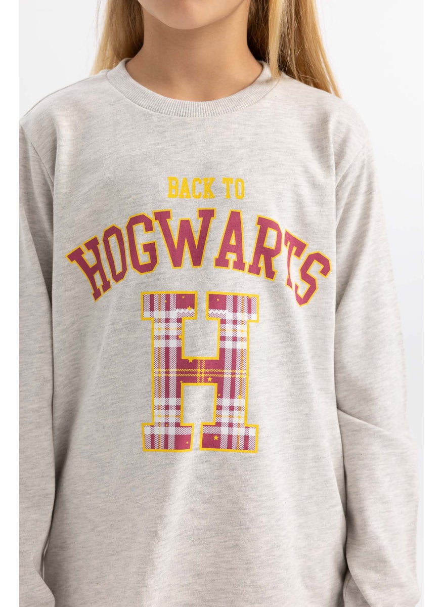 DeFacto - Girl 2 piece Regular Fit Harry Potter Licensed Knitted Pyjamas - Image 1