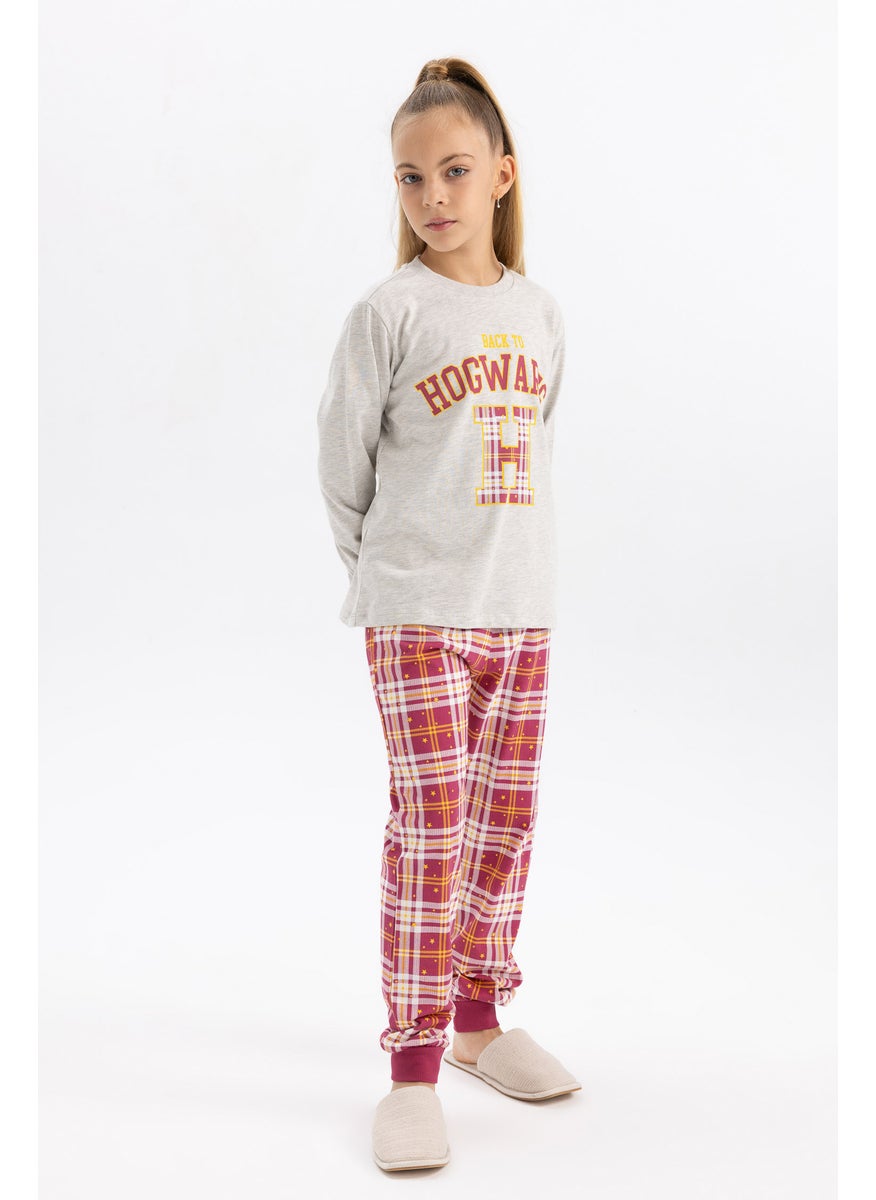 DeFacto - Girl 2 piece Regular Fit Harry Potter Licensed Knitted Pyjamas - Image 1
