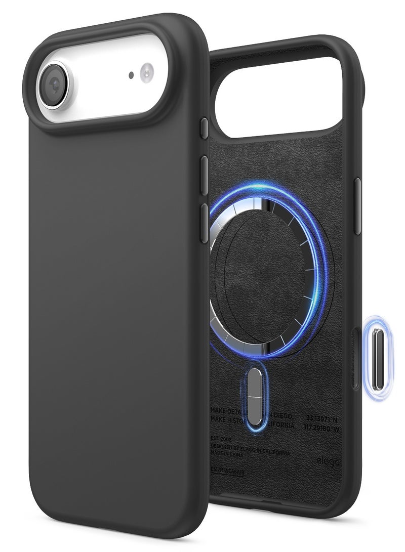 Elago Magnetic Liquid Silicone for iPhone 17 Air case cover [Camera Control Button Cover] compatible with MagSafe Shockproof - Black - Image 1