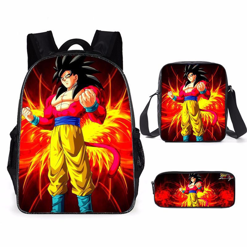 'S New Anime Cartoon Printed Backpack, Primary And Secondary School Student School Bag, Shoulder Bag, Pencil Bag Three-Piece Set - Image 3