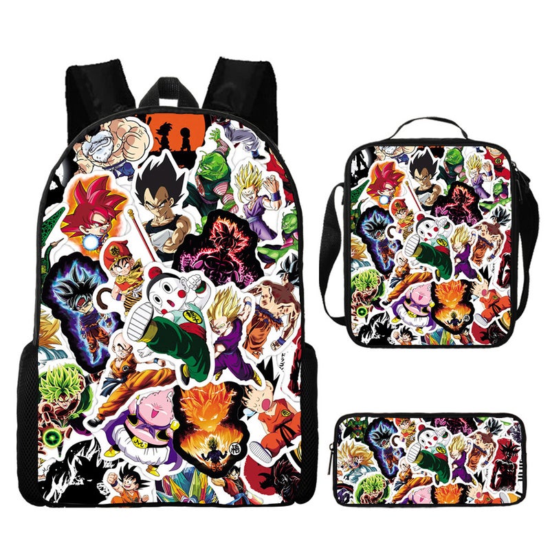 'S New Anime Cartoon Printed Backpack, Primary And Secondary School Student School Bag, Shoulder Bag, Pencil Bag Three-Piece Set - Image 1