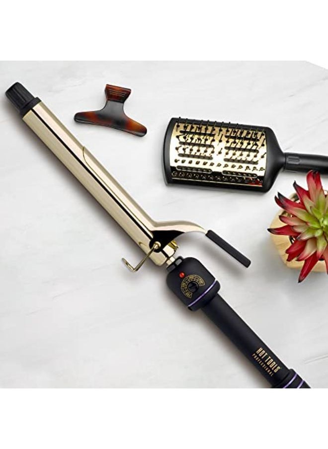 Hot Tools - Professional 24K Gold Extra Long Curling Iron/Wand With Heat Resistant Mat, 1 Inch - Image 1