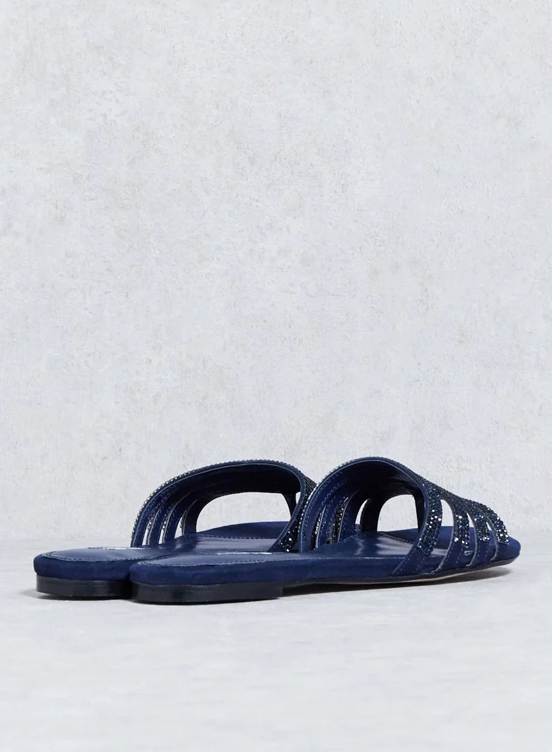 Dune LONDON One Strap Embellished Sandal