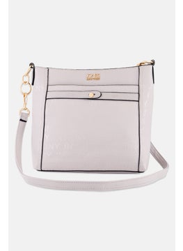 Jones New York Women Hard Logo Shoulder Bag 31 L x 27 H x 10 W cm, Grey  - Image 3