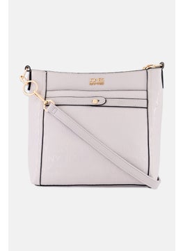 Jones New York Women Hard Logo Shoulder Bag 31 L x 27 H x 10 W cm, Grey  - Image 1