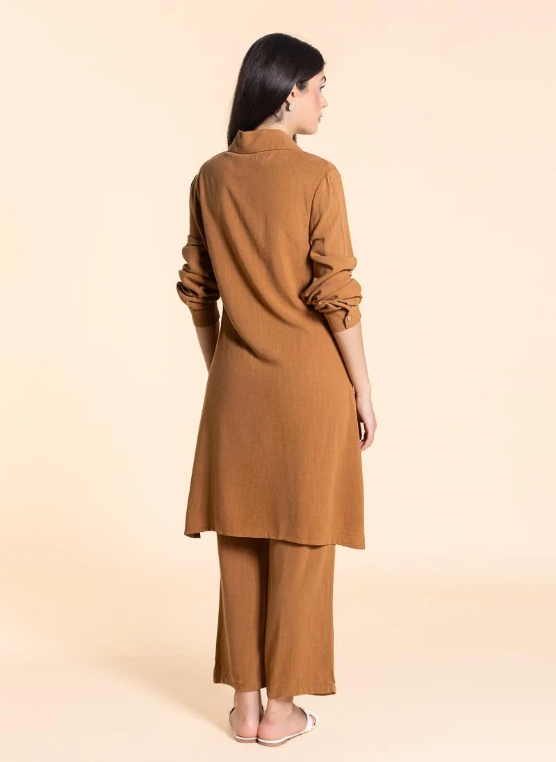 SHAPES  EMBROIDERED LINEN BLEND SHIRT SET for Women | Best Price UAE