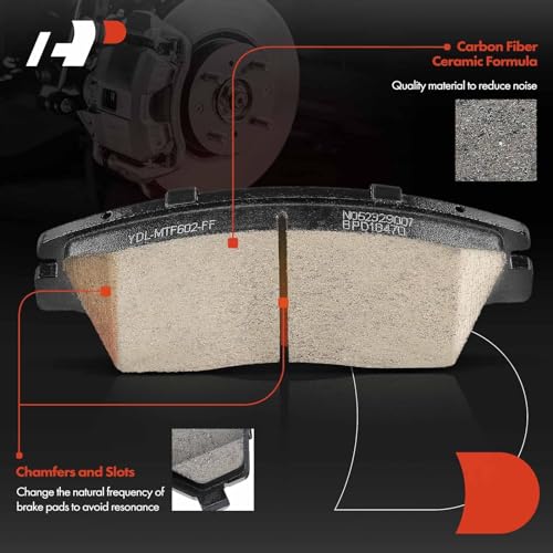A-Premium Front Ceramic Disc Brake Pads Set Compatible with Hyundai Elantra 2017-2020, Tucson 2016-2021 & Kia Sportage 2017-2022, 4 Pcs - Image 3