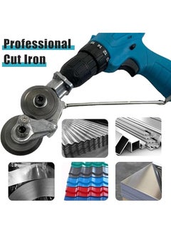 erorex Electric Drill Cutter Adapter Alloy Steel Attachment Sheet Metal Shears 12 21V Compatible Hand Impact Drill Simple Install For Various Scenes Cuts Iron Steel Wood With  - Image 2