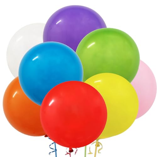 kockuu 36 Inch Large Balloon Assorted Colors Big Balloons 8 Pcs Helium Giant Latex Balloons for Birthday Wedding Party Baby Shower Carnival Mothers Day Decorations - Image 1